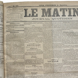 Le Matin. Journal Quotidien. Lundi 7 Mai 1895